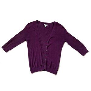 Old Navy v-neck cardigan, 3/4 sleeve, xs, magenta